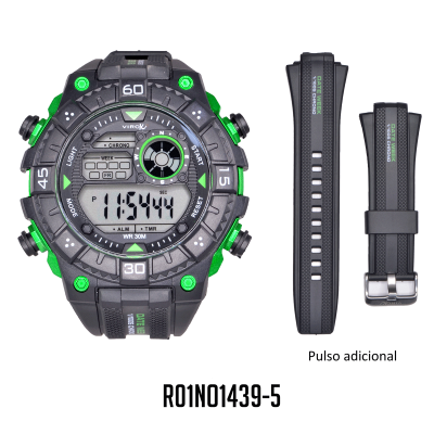 RELOX VIROX DIGITAL DE HOMBRE VERDE PULSO ADICIONAL